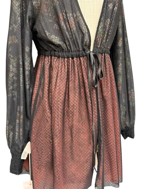 We Are HAH Make It A Double Reversible Floral Lace Robe Dress Medium - Picture 9 of 13